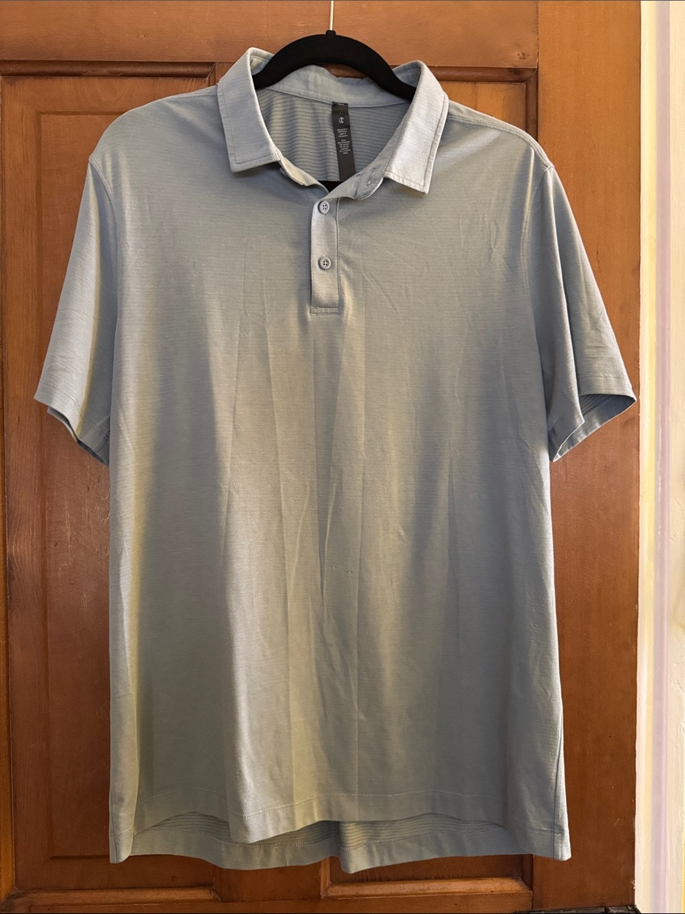 Lululemon Men's evolution short sleeve Light Blue Polo Shirt - large